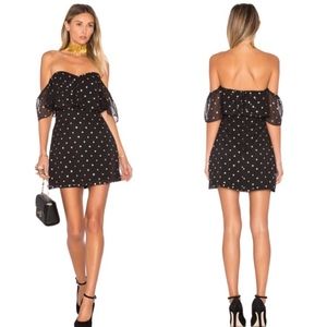Lovers + Friends Gold Polka Dot Dress NWT